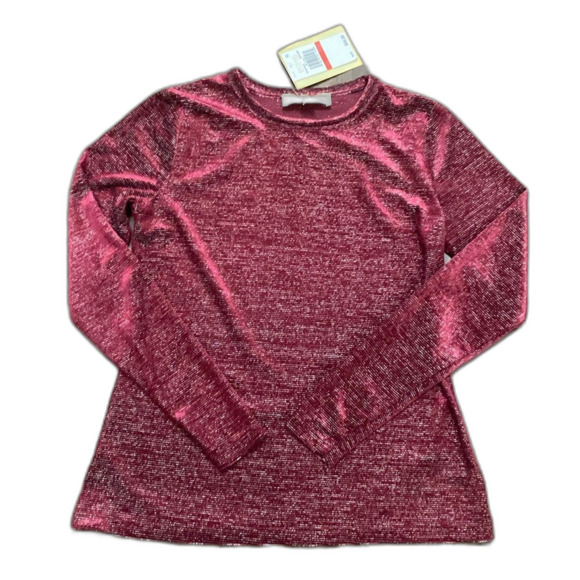 MICHAEL Michael Kors Tops - Michael Kors Dark Ruby Burgundy Ribbed Shimmering Long Sleeve Top